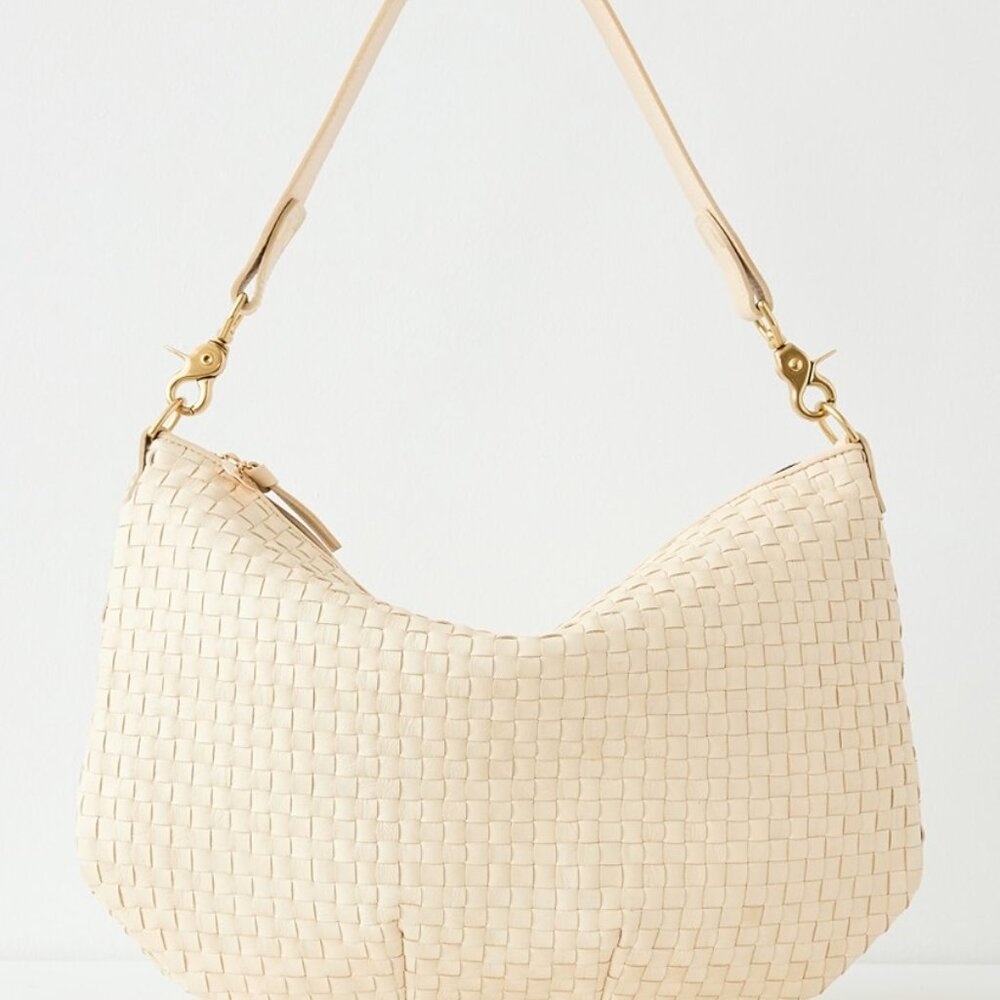 Chic Beige Woven Crossbody Bag